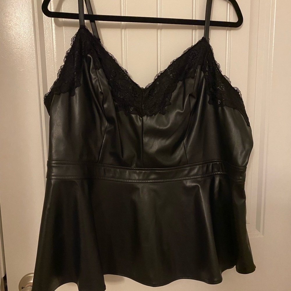 Torrid faux leather peplum tank EUC worn once, very flattering!